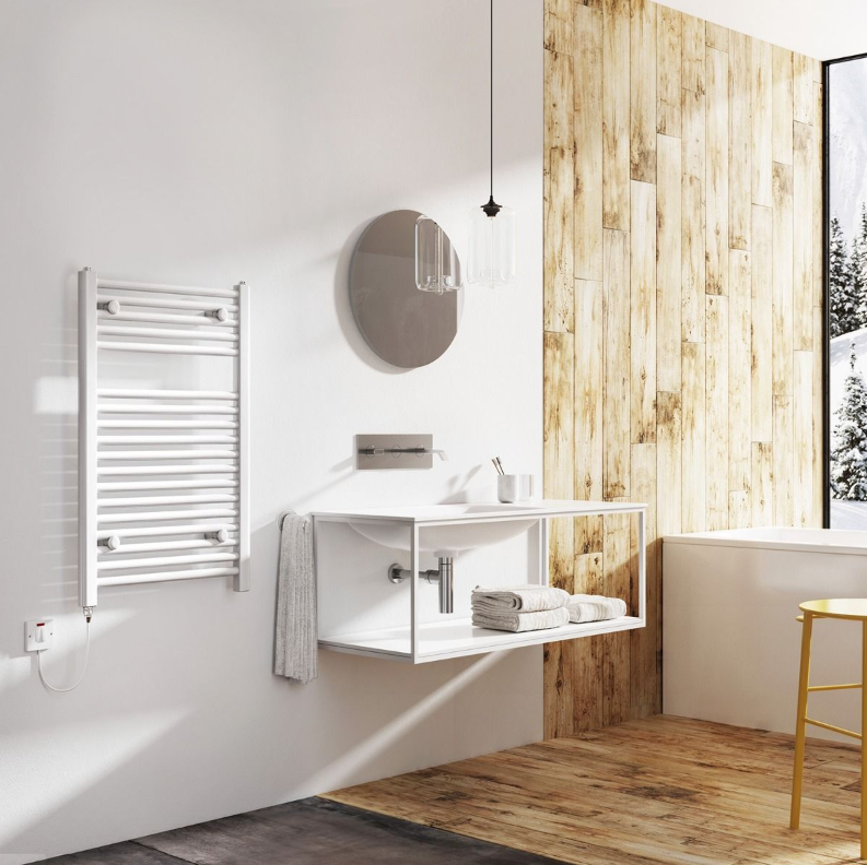 North Carolina 770x500mm Electric Heated Towel Rail – White