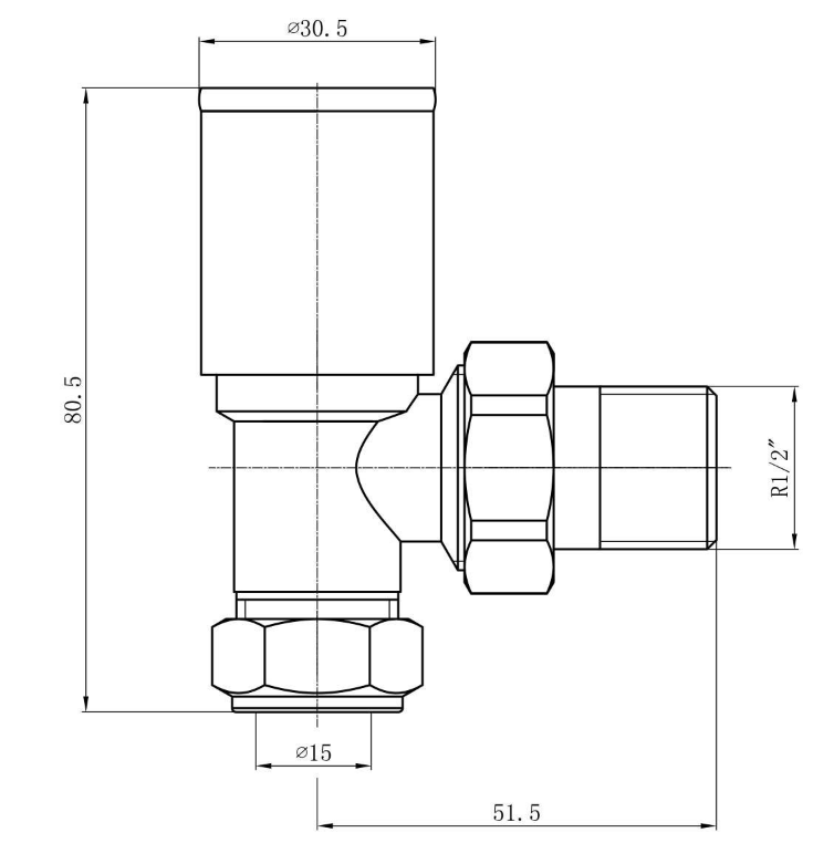 Round Grey Angled Pair of Radiator Valves