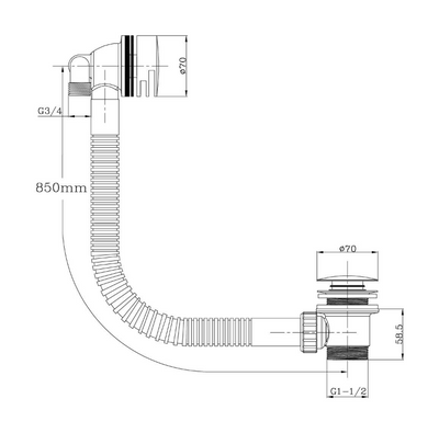 Brushed Gold Bath Overflow Filler