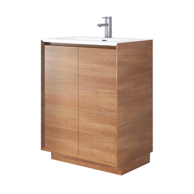 Tawny 750mm Floor Standing Vanity Unit in Natural Oak with White Basin N24