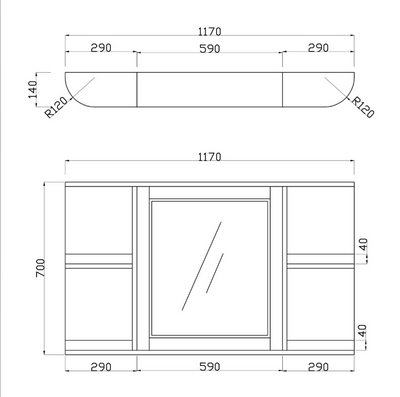 Louise 1170mm Mirrored Wall Cabinet Matt White