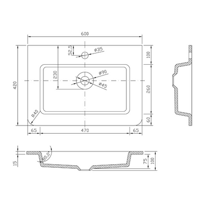Montana 600mm Floorstanding Vanity Unit in Rosewood & Grey Glass Basin