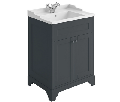 George 600mm Floorstanding Traditional Vanity Unit in Midnight Grey
