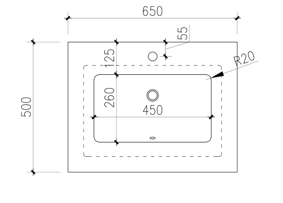 York 650mm Vanity Unit in Matt White with Marble Worktop & Ceramic Basin