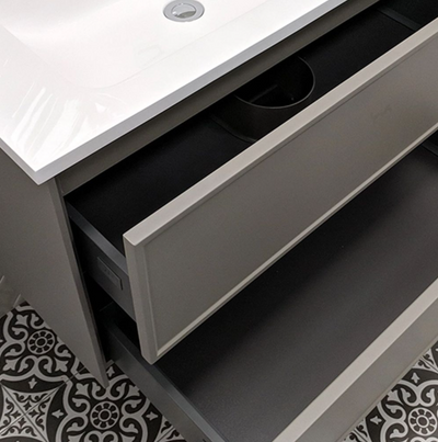 Cumbria 500mm Wall Hung Vanity Unit in French Grey