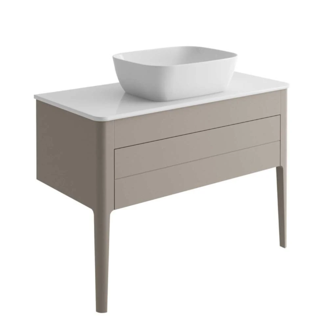 Sarah 1000mm Vanity Unit in French Grey inc worktop with no tap holes