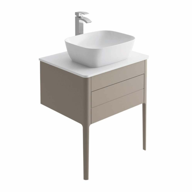 Sarah 650mm Vanity Unit in French Grey inc worktop with 1 tap hole