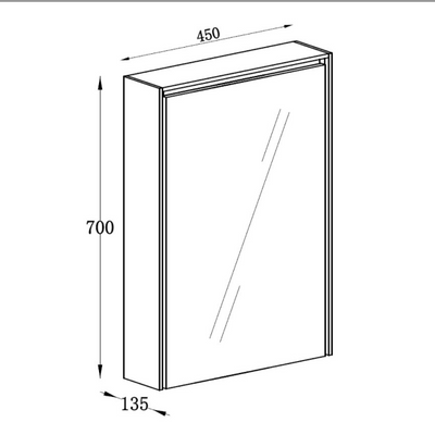 Windsor 450mm LED Mirrored Wall Cabinet in Matt White