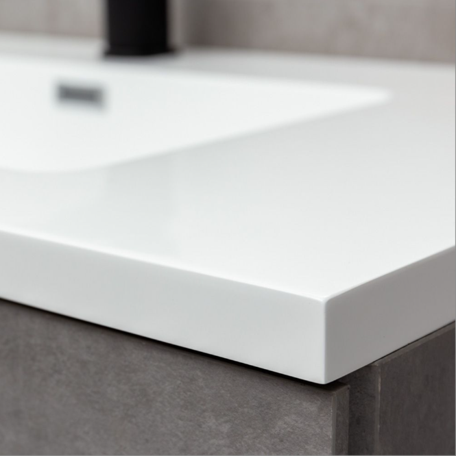 Venice Wall Mounted Vanity Unit Concrete & White Resin Basin 900mm