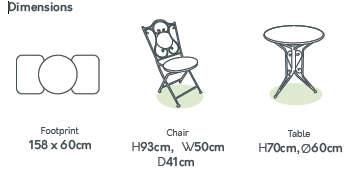 Pagoda Ceramic Bistro Set Spiro