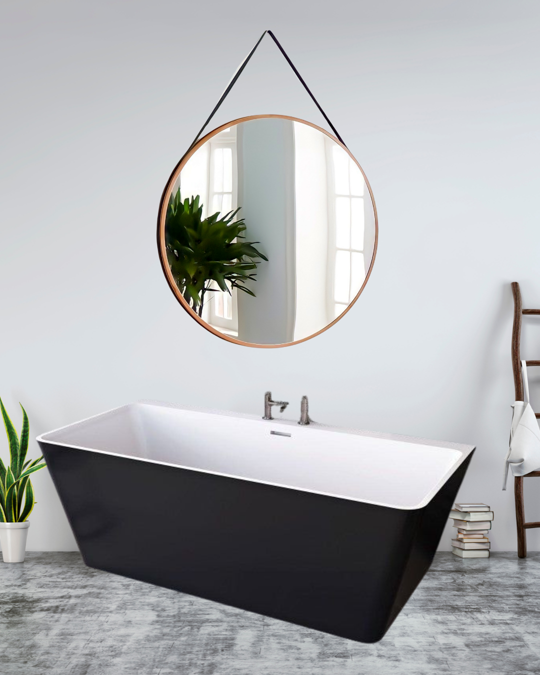 Stitch Freestanding Acrylic Bath - 1500x750mm - Black