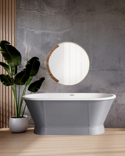 Gina Grey Freestanding Acrylic Bath - 1676x780mm