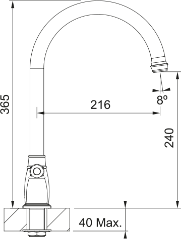 Franke Gloriana Classic J Spout 3-Part DS 115.0712.042