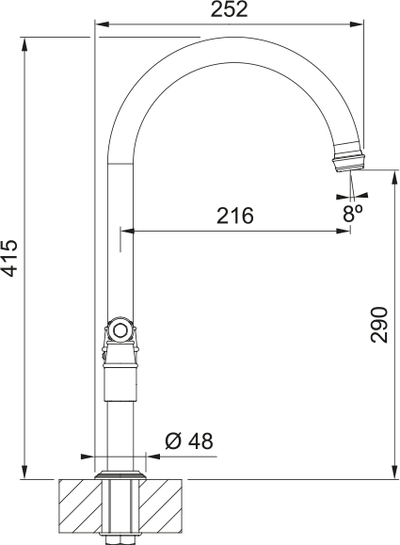 Franke Gloriana Classic Bridge Lever DS 115.0712.045
