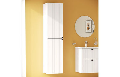VitrA Root Groove 40cm 2 Door Tall Unit (LH Hinge) - Matt White VTFT1550