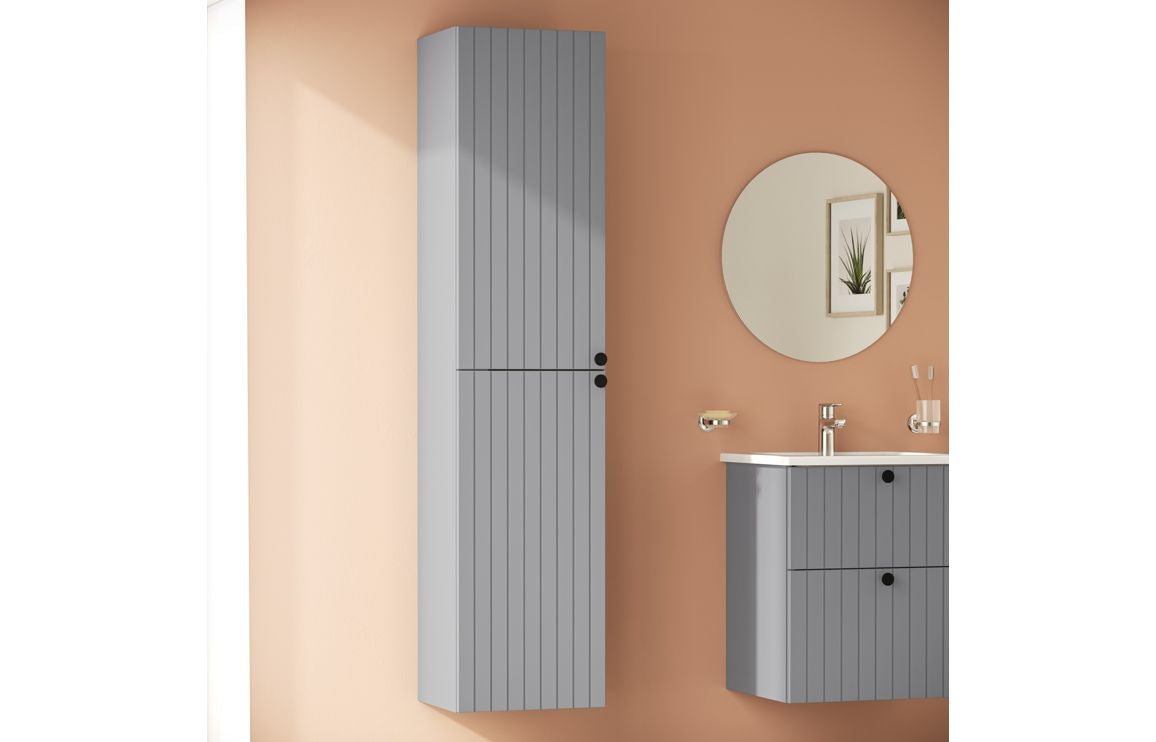 VitrA Root Groove 40cm 2 Door Tall Unit (LH Hinge) - Matt Grey VTFT2364