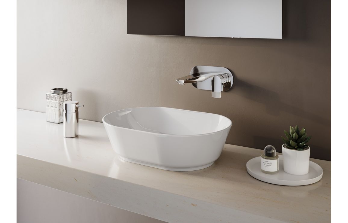 VitrA Geo 545x400mm 0TH Basin w/Overflow - White VTPB0010