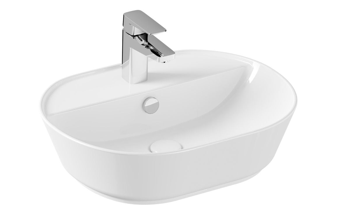 VitrA Geo 545x430mm 1TH Basin w/Overflow - White VTPB0014