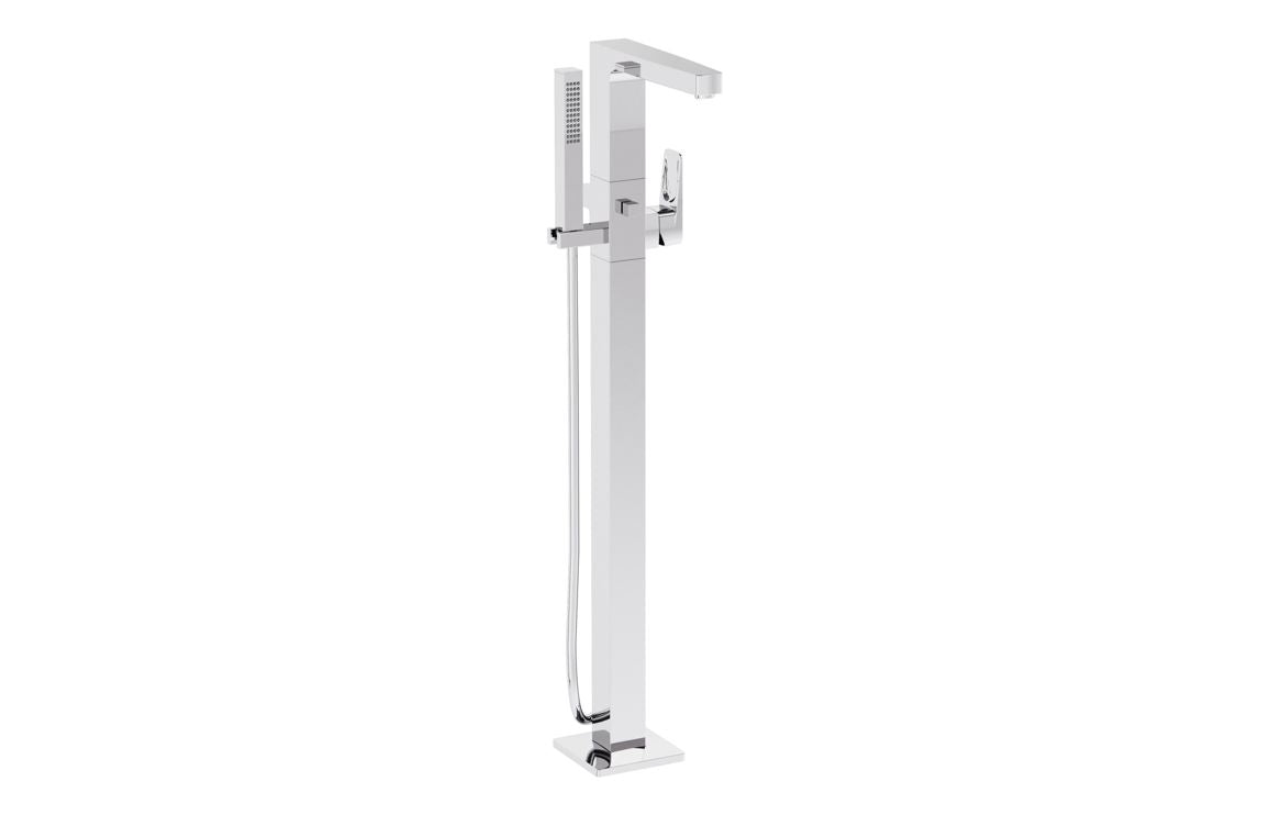 VitrA Root Square Floor Standing Bath/Shower Mixer - Chrome VTTB1062