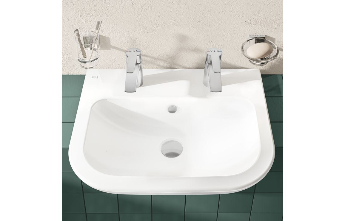 VitrA S20 550x445mm 2TH Semi Recessed Basin - White VTPB1294