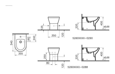 VitrA Integra Back to Wall Bidet - White