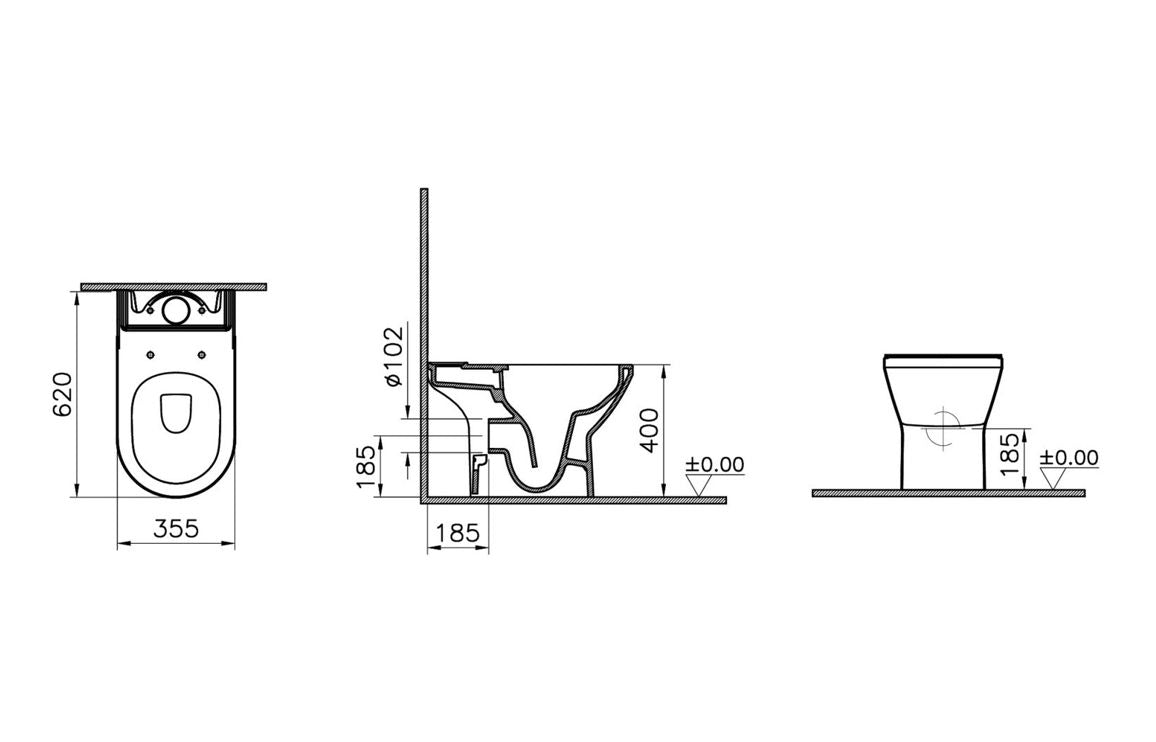 VitrA Integra Rimless Open Back Close Coupled