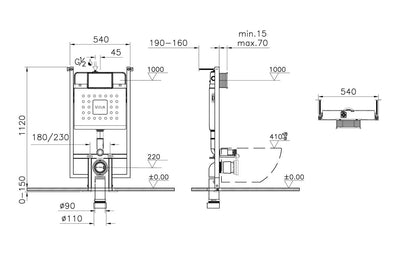 VitrA V-Fix Core WH 8cm 3/6L WC Frame & Cistern VTWP0006