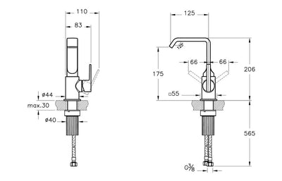 VitrA Suit Basin Mixer (Side Handle) - Soft Gold VTTS1144