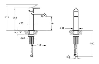 VitrA Suit Basin Mixer (Top Handle) - Soft Gold VTTS1064