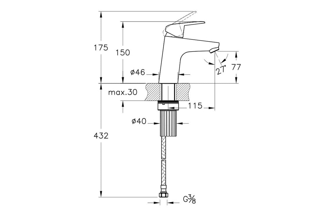 VitrA Flow Round Basin Mixer - Chrome VTTS1176