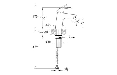 VitrA Flow Round Basin Mixer - Chrome VTTS1176