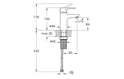 VitrA Flow Soft Basin Mixer Chrome VTTS1174