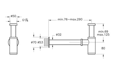VitrA Universal Bottle Trap - Brushed Gold VTTW0028