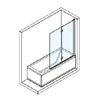 Novellini Young 1BSV BATH SCREEN WITH 2 FOLDING DOORS Silver 1200mm