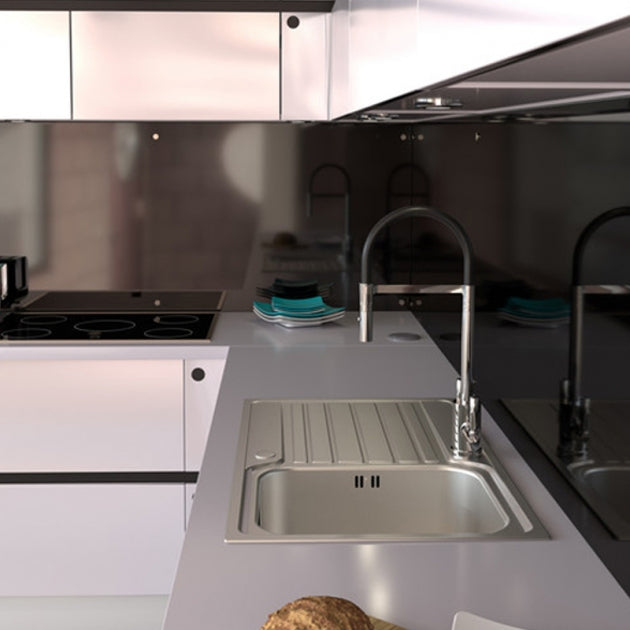 Abode Connekt 1.0 Bowl Inset Kitchen Sink with Astral Sink Tap 860mm L x 500mm W - Stainless Steel