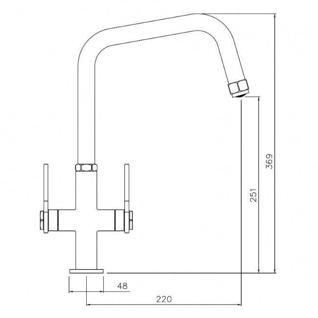Abode Hex Monobloc Kitchen Sink Mixer Tap - Antique Brass/Matt Black