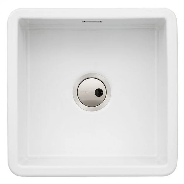 Abode Sandon 1.0 Bowl Ceramic Kitchen Sink 460mm L x 460mm W - White