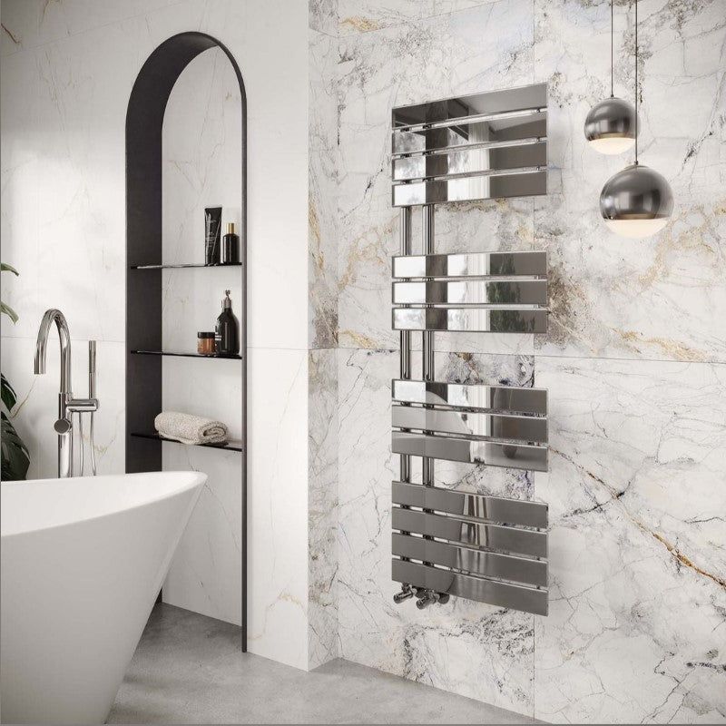 Alpha Chrome Heated Towel Rail - 1400x550mm