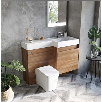 Alhambra 1200mm Vanity & WC Combination Unit in Natural Oak – Right Hand