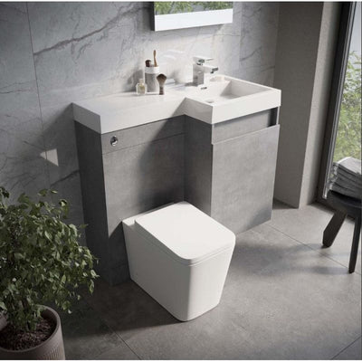 Alhambra 900mm Vanity & WC Combination Unit in Concrete – Right Hand