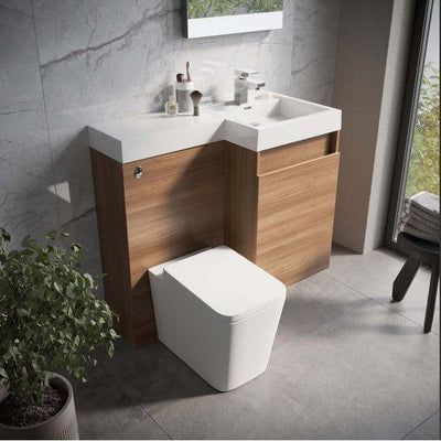 Alhambra 900mm Vanity & WC Combination Unit in Natural Oak – Right Hand