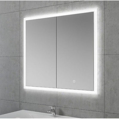 Beatrix LED Mirrored Wall Double Cabinet With Dual Lighting - 800x700mm N23
