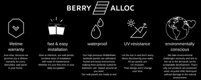 Wall & Water SNOW WHITE Bathroom Panel 600x300mm Tile Effect