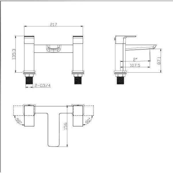 Liberty Black Bath Filler Tap