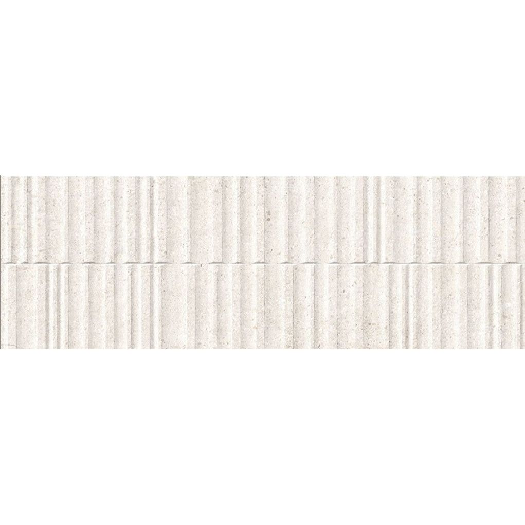 Emmett Bone Wavy Matt Ceramic Tile - 1000x333mm- N23