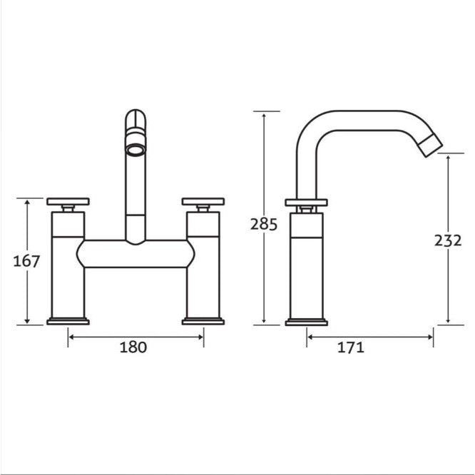Alpha Brushed Nickel Bath Filler Tap