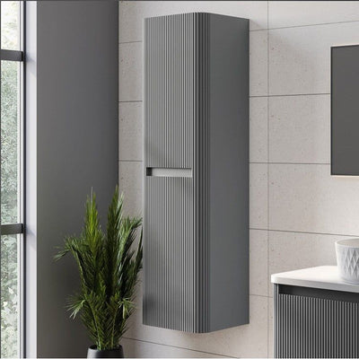 Jack Ribbed Wall Hung Storage Unit in Charcoal N23