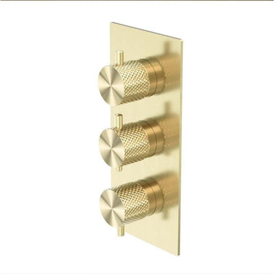 Chelsea Thermostatic Concealed Dual Outlet Shower Valve - Champagne Gold