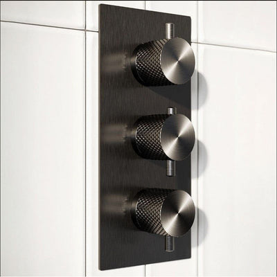 Chelsea Thermostatic Concealed Dual Outlet Shower Valve - Gunmetal