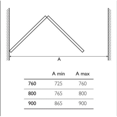 Clover 900mm Bi-Fold Shower Door